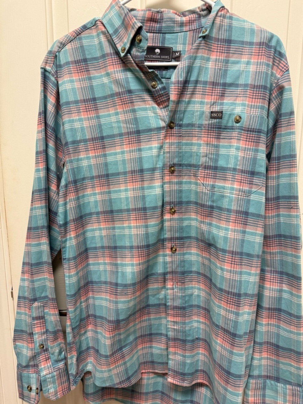 The Southern Shirt Company Teal & Pink Plaid Button-Down Shirt